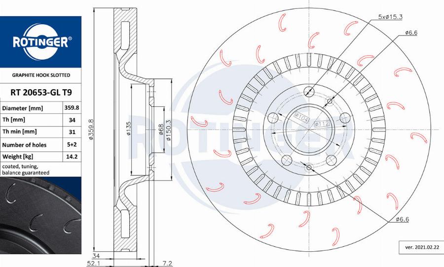 Rotinger RT 20653-GL T9 - Kočioni disk www.molydon.hr