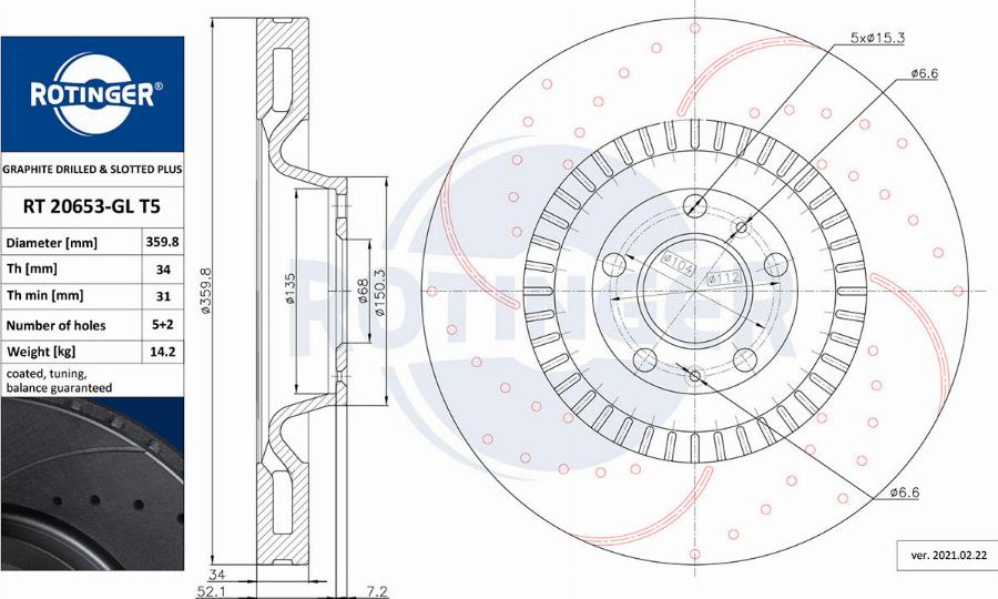 Rotinger RT 20653-GL T5 - Kočioni disk www.molydon.hr