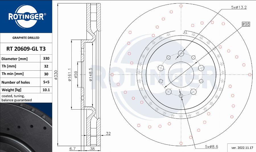 Rotinger RT 20609-GL T3 - Kočioni disk www.molydon.hr