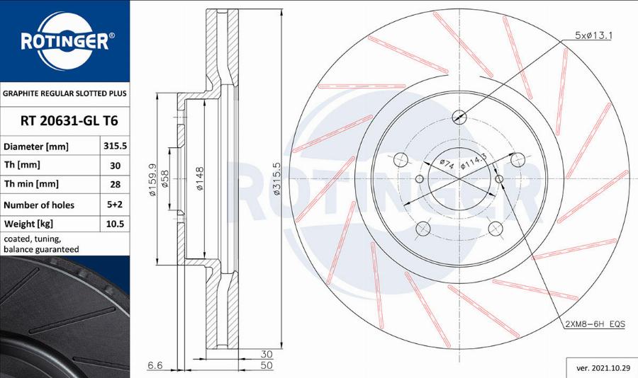 Rotinger RT 20631-GL T6 - Kočioni disk www.molydon.hr