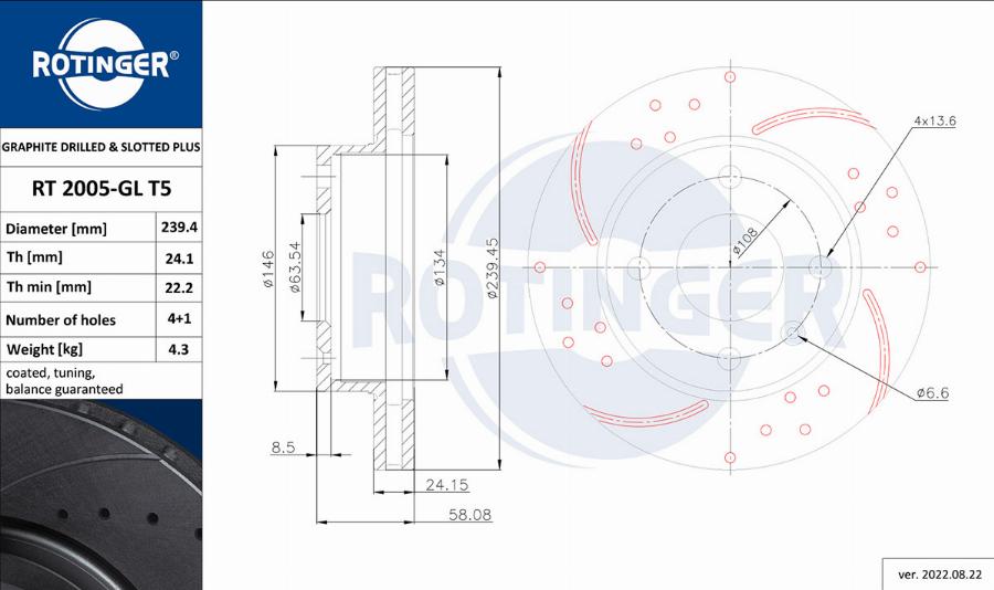 Rotinger RT 2005-GL T5 - Kočioni disk www.molydon.hr