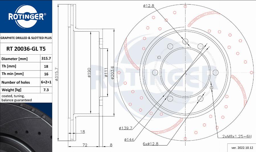 Rotinger RT 20036-GL T5 - Kočioni disk www.molydon.hr