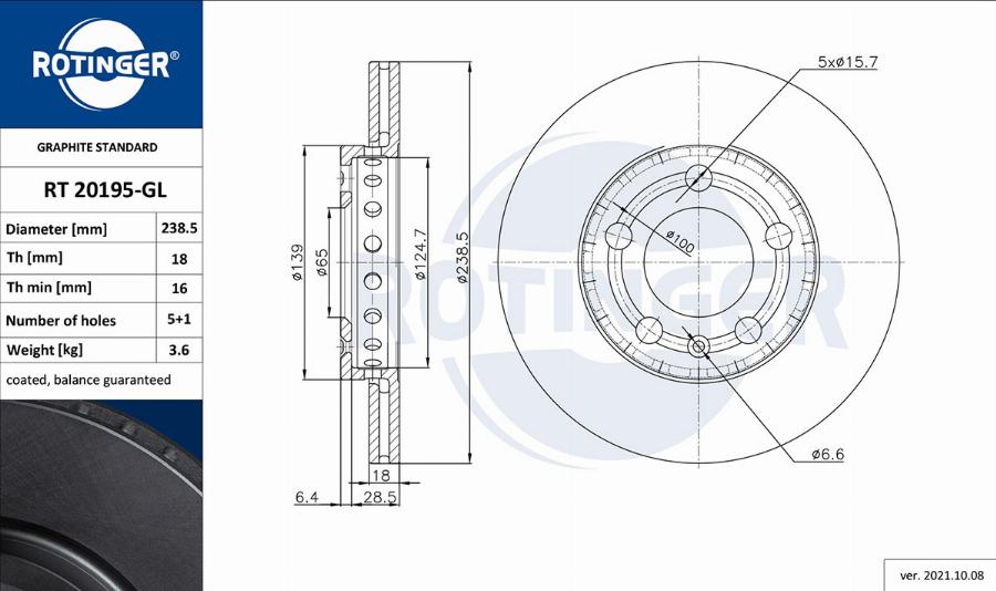 Rotinger RT 20195-GL - Kočioni disk www.molydon.hr