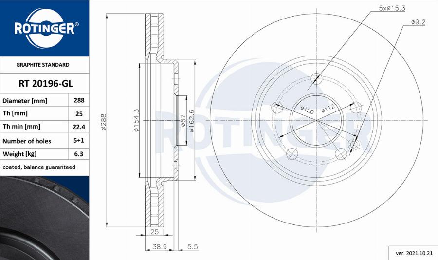 Rotinger RT 20196-GL - Kočioni disk www.molydon.hr