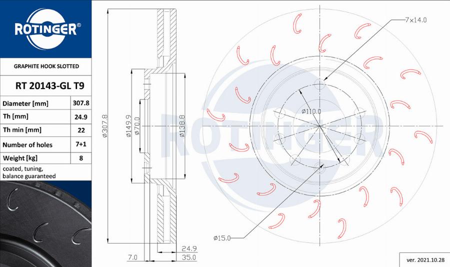 Rotinger RT 20143-GL T9 - Kočioni disk www.molydon.hr