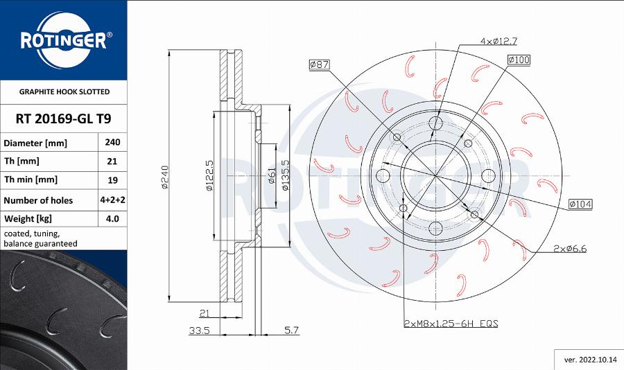 Rotinger RT 20169-GL T9 - Kočioni disk www.molydon.hr