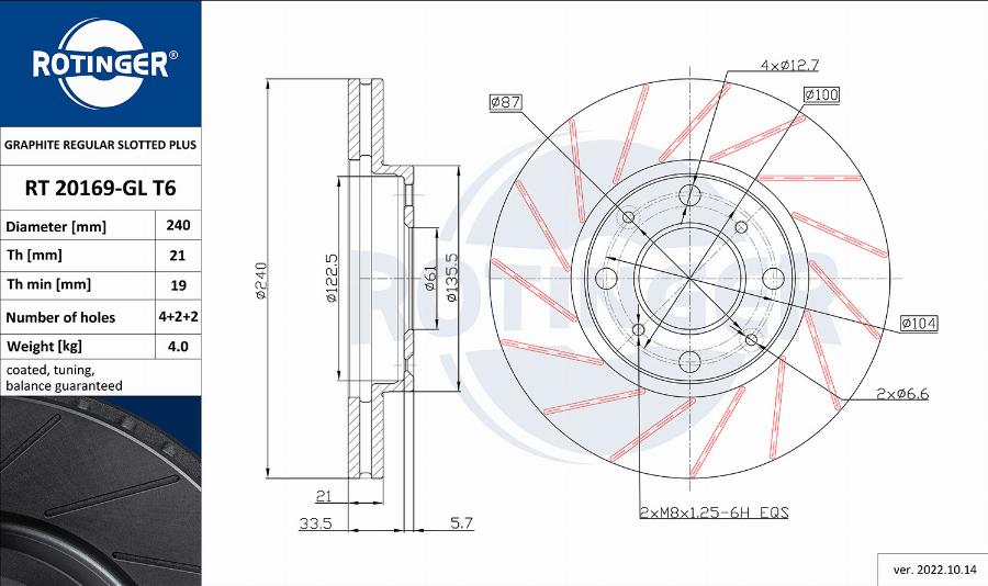 Rotinger RT 20169-GL T6 - Kočioni disk www.molydon.hr