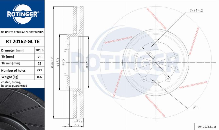 Rotinger RT 20162-GL T6 - Kočioni disk www.molydon.hr