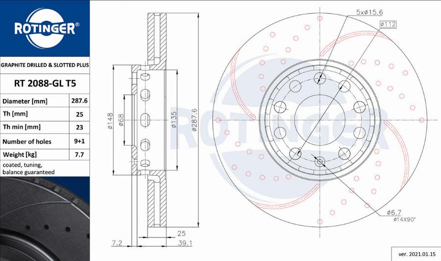 Rotinger RT 2088-GL T5 - Kočioni disk www.molydon.hr