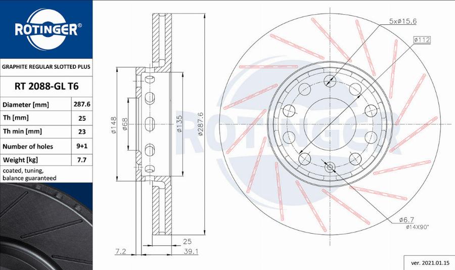 Rotinger RT 2088-GL T6 - Kočioni disk www.molydon.hr