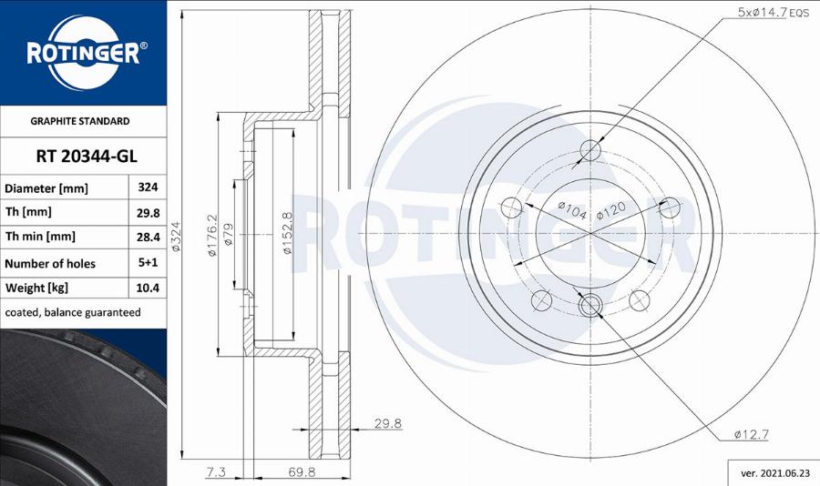 Rotinger RT 20344-GL - Kočioni disk www.molydon.hr