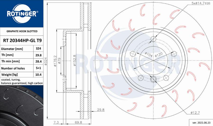 Rotinger RT 20344HP-GL T9 - Kočioni disk www.molydon.hr