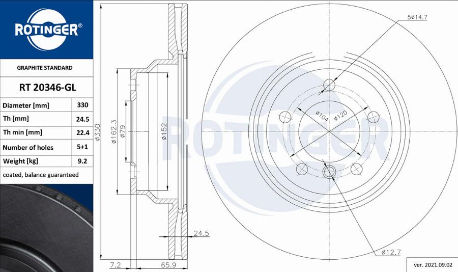 Rotinger RT 20346-GL - Kočioni disk www.molydon.hr