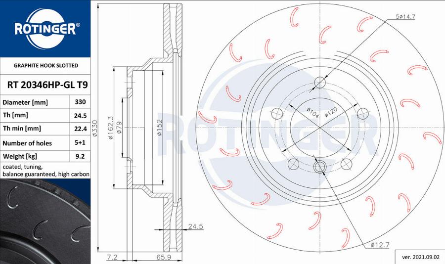 Rotinger RT 20346HP-GL T9 - Kočioni disk www.molydon.hr