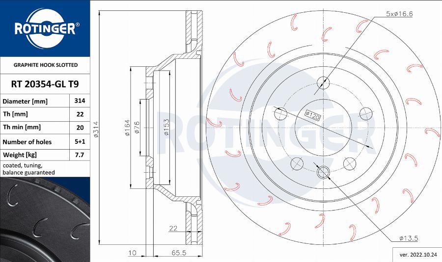 Rotinger RT 20354-GL T9 - Kočioni disk www.molydon.hr