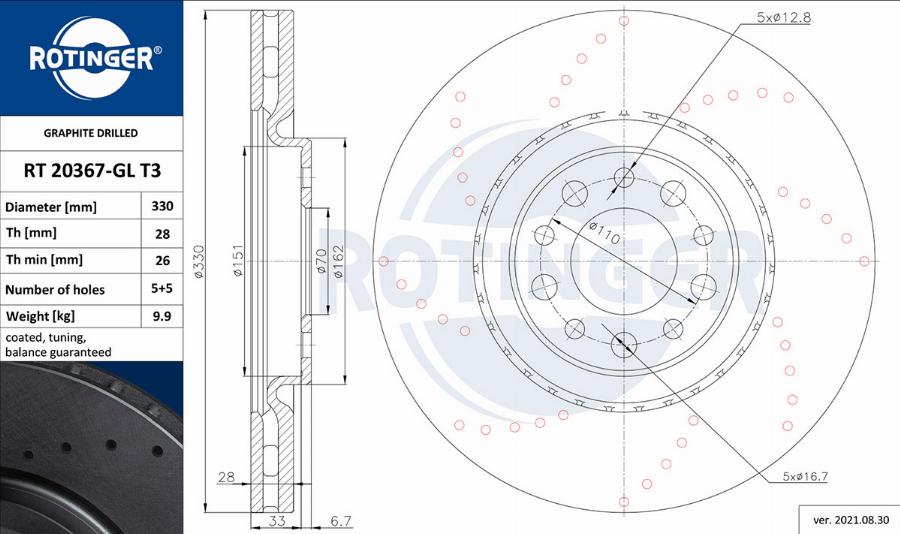 Rotinger RT 20367-GL T3 - Kočioni disk www.molydon.hr