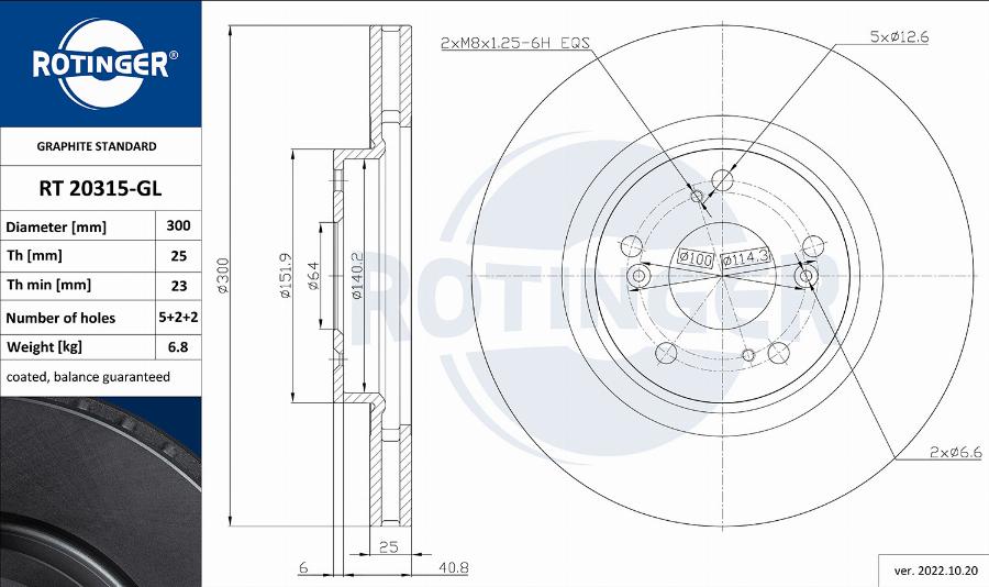 Rotinger RT 20315-GL - Kočioni disk www.molydon.hr