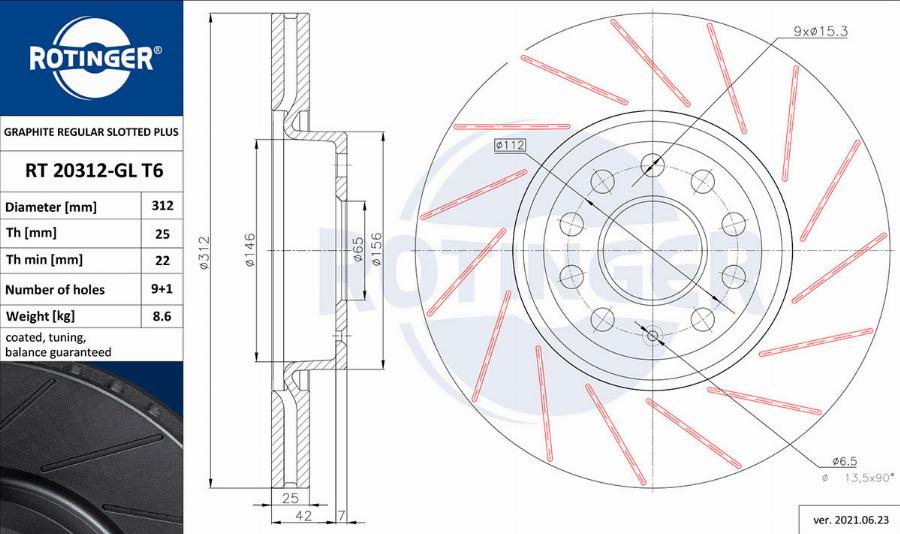 Rotinger RT 20312-GL T6 - Kočioni disk www.molydon.hr