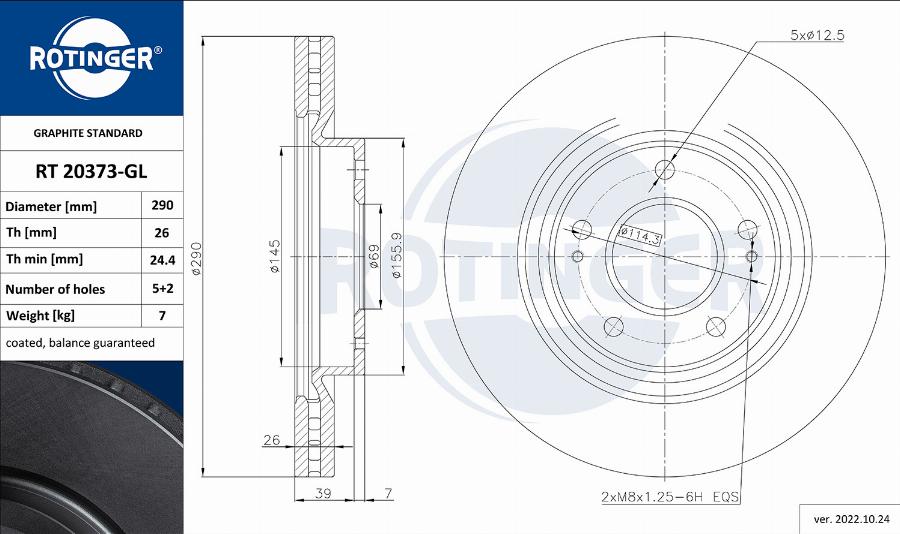 Rotinger RT 20373-GL - Kočioni disk www.molydon.hr