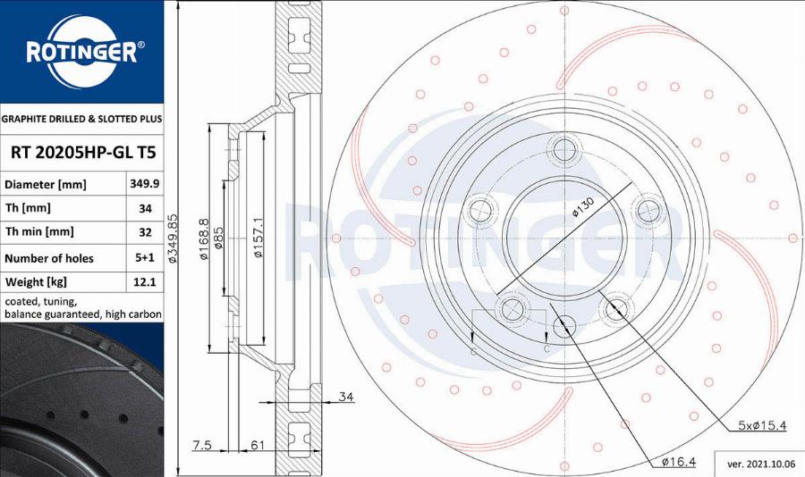 Rotinger RT 20205HP-GL T5 - Kočioni disk www.molydon.hr