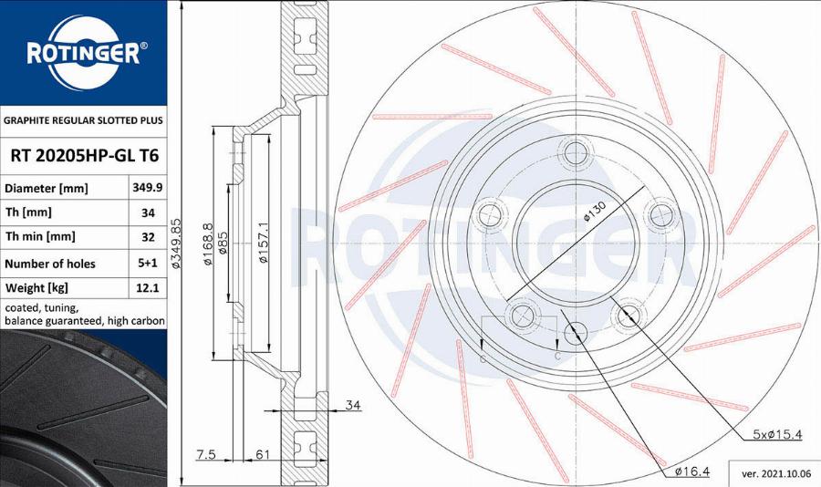 Rotinger RT 20205HP-GL T6 - Kočioni disk www.molydon.hr