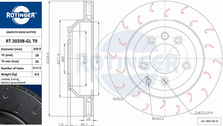 Rotinger RT 20208-GL T9 - Kočioni disk www.molydon.hr