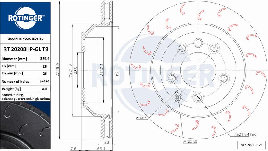 Rotinger RT 20208HP-GL T9 - Kočioni disk www.molydon.hr