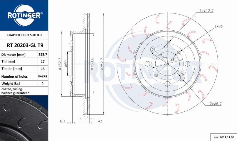 Rotinger RT 20203-GL T9 - Kočioni disk www.molydon.hr