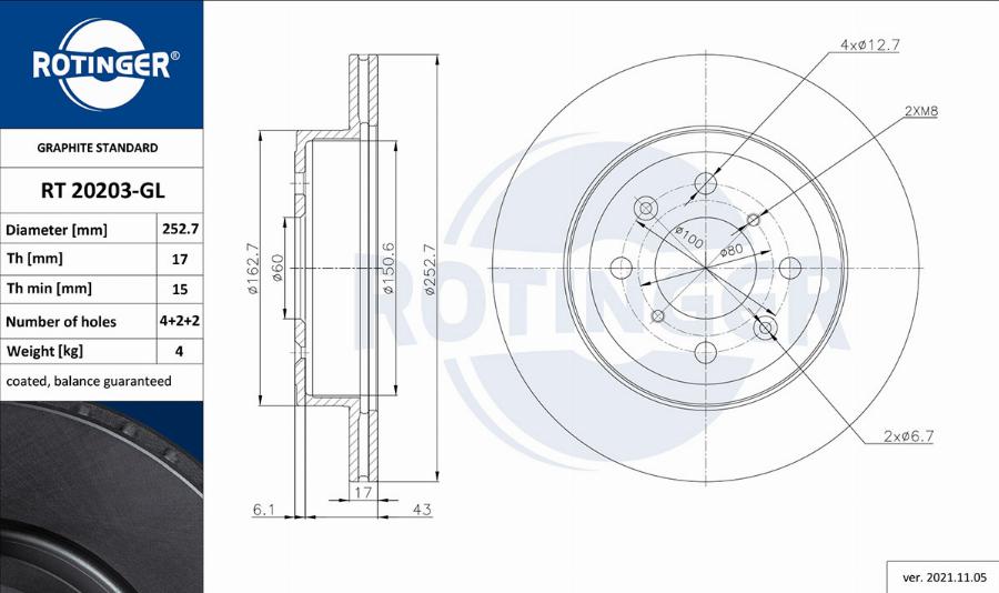 Rotinger RT 20203-GL - Kočioni disk www.molydon.hr