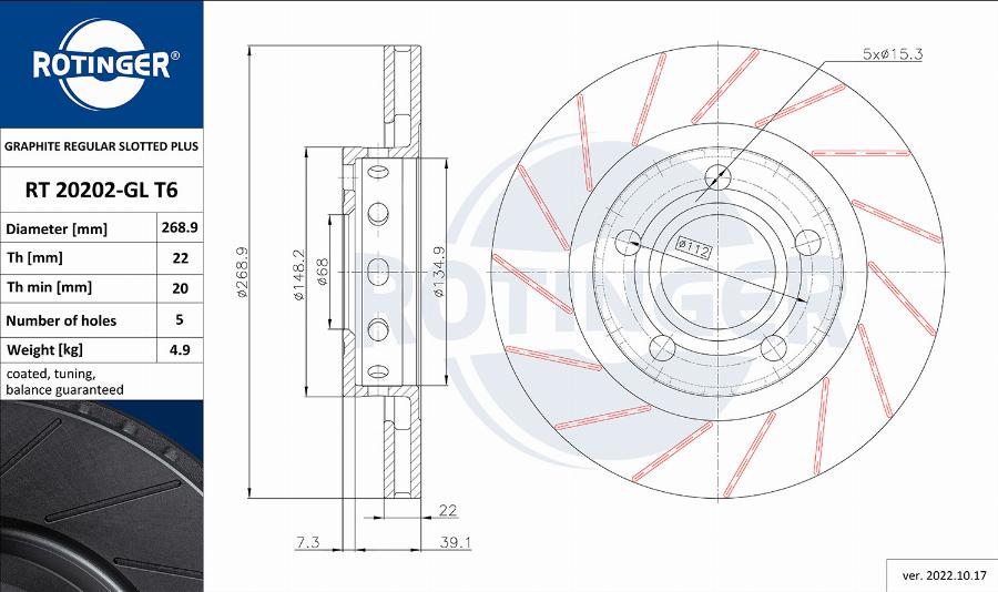 Rotinger RT 20202-GL T6 - Kočioni disk www.molydon.hr