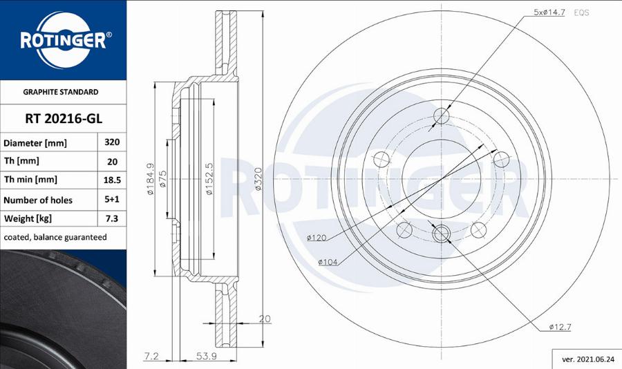 Rotinger RT 20216-GL - Kočioni disk www.molydon.hr