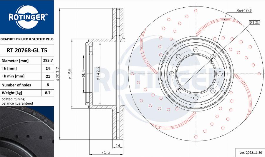 Rotinger RT 20768-GL T5 - Kočioni disk www.molydon.hr