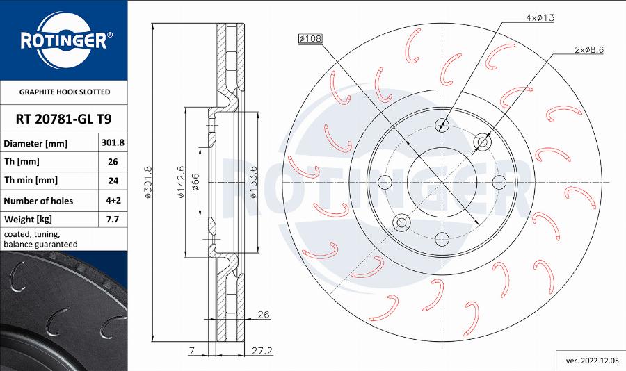 Rotinger RT 20781-GL T9 - Kočioni disk www.molydon.hr