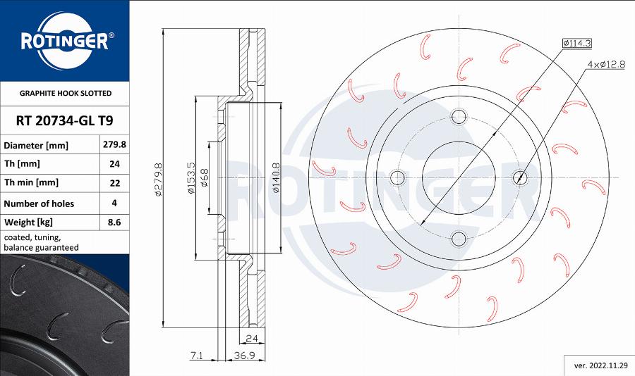 Rotinger RT 20734-GL T9 - Kočioni disk www.molydon.hr