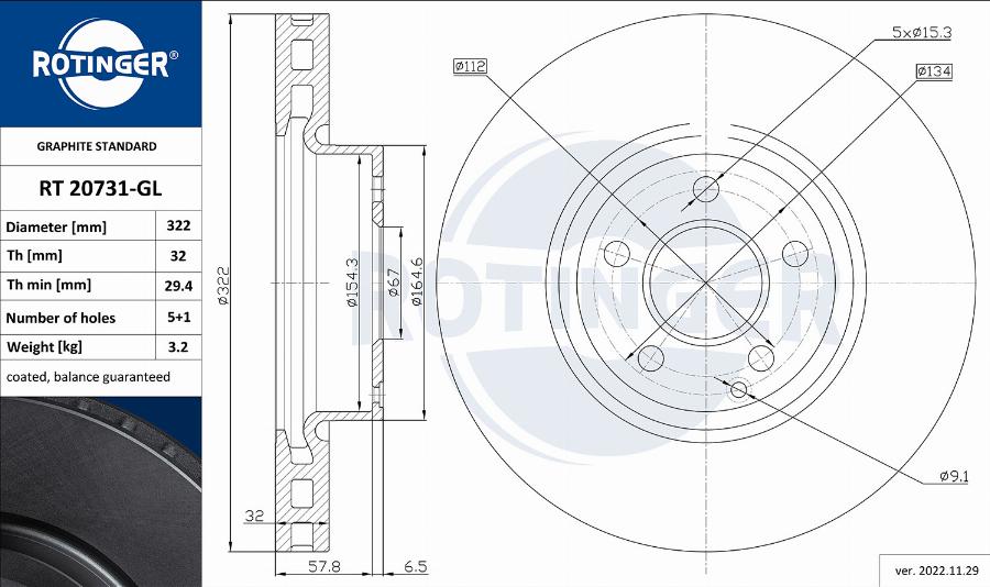 Rotinger RT 20731-GL - Kočioni disk www.molydon.hr