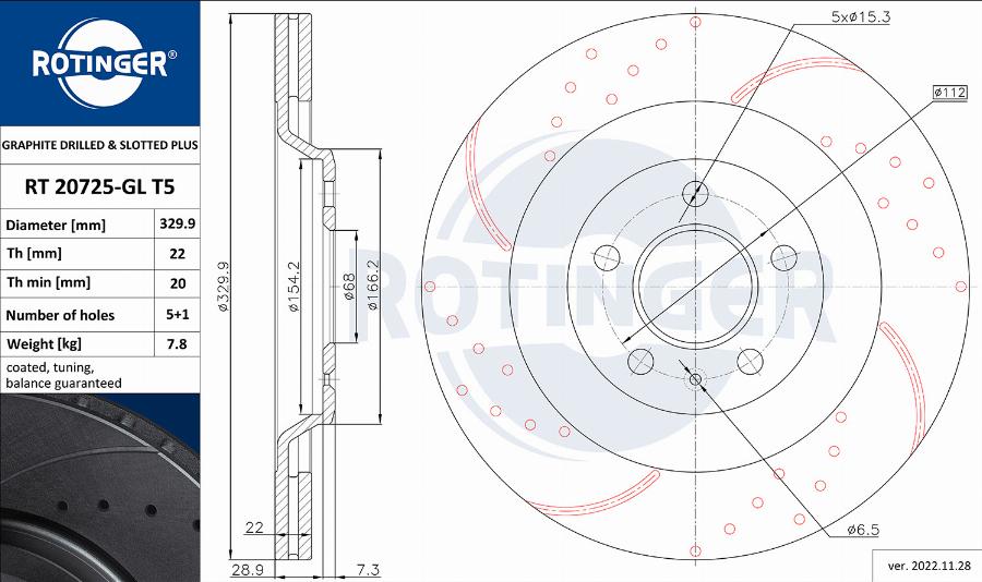 Rotinger RT 20725-GL T5 - Kočioni disk www.molydon.hr