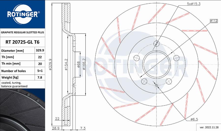 Rotinger RT 20725-GL T6 - Kočioni disk www.molydon.hr