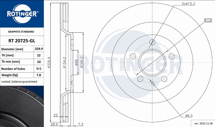 Rotinger RT 20725-GL - Kočioni disk www.molydon.hr