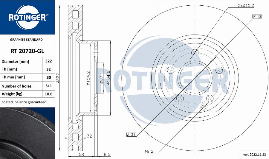 Rotinger RT 20720-GL - Kočioni disk www.molydon.hr