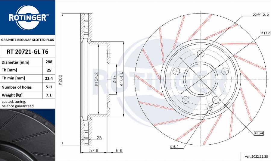 Rotinger RT 20721-GL T6 - Kočioni disk www.molydon.hr