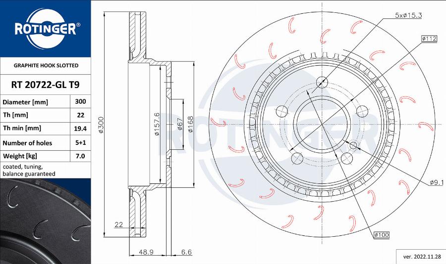 Rotinger RT 20722-GL T9 - Kočioni disk www.molydon.hr