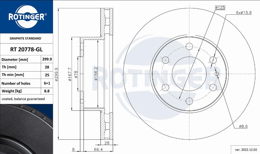 Rotinger RT 20778-GL - Kočioni disk www.molydon.hr