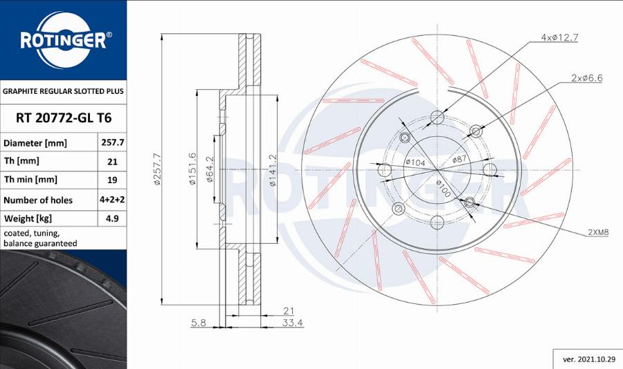 Rotinger RT 20772-GL T6 - Kočioni disk www.molydon.hr