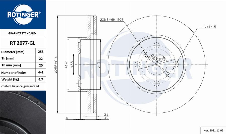 Rotinger RT 2077-GL - Kočioni disk www.molydon.hr