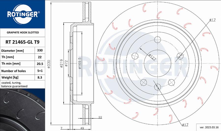 Rotinger RT 21465-GL T9 - Kočioni disk www.molydon.hr