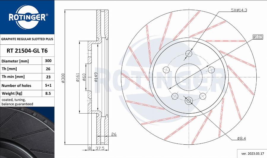 Rotinger RT 21504-GL T6 - Kočioni disk www.molydon.hr