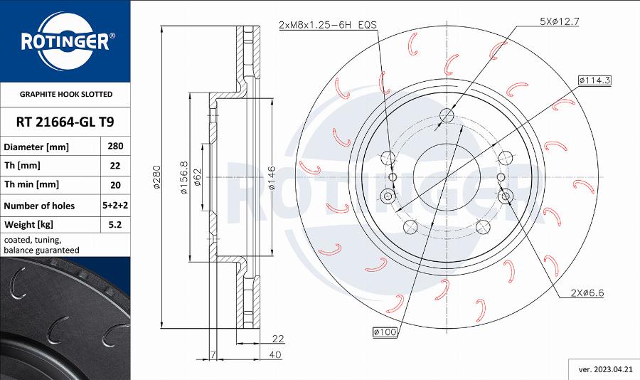 Rotinger RT 21664-GL T9 - Kočioni disk www.molydon.hr