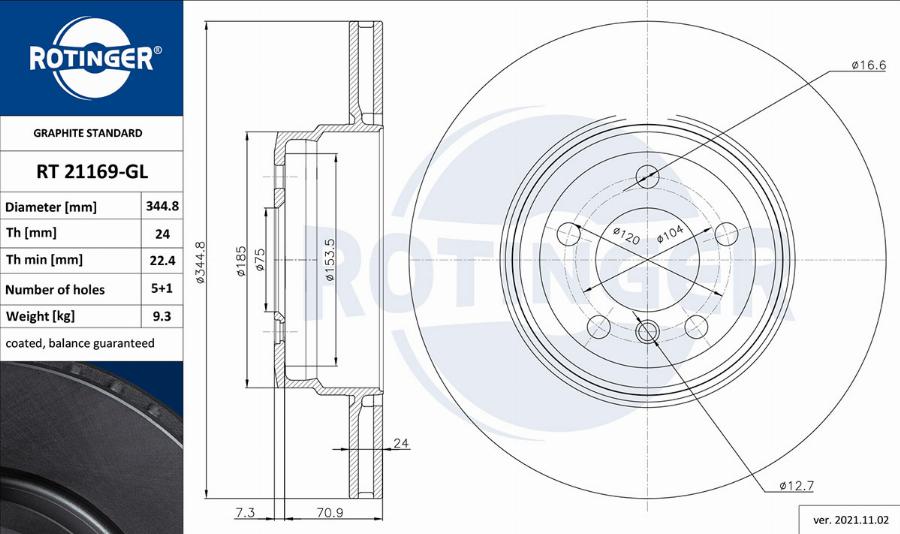 Rotinger RT 21169-GL - Kočioni disk www.molydon.hr