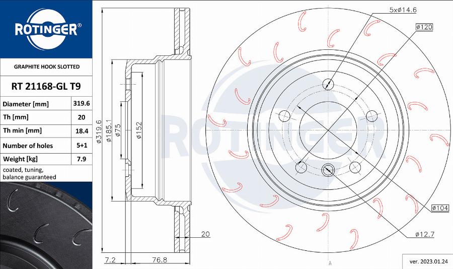 Rotinger RT 21168-GL T9 - Kočioni disk www.molydon.hr