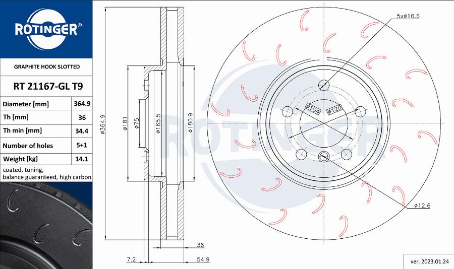 Rotinger RT 21167-GL T9 - Kočioni disk www.molydon.hr